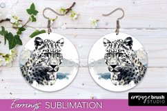 Wild Animals Round Earring Sublimation, Wildlife Earring PNG Product Image 1