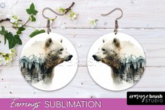 Wild Animals Round Earring Sublimation, Wildlife Earring PNG Product Image 1