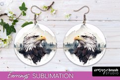 Wild Animals Round Earring Sublimation, Wildlife Earring PNG Product Image 1