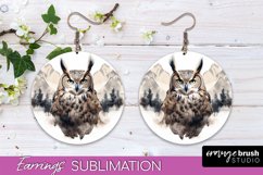 Wild Animals Round Earring Sublimation, Wildlife Earring PNG Product Image 1