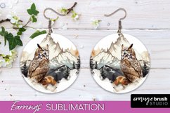 Wild Animals Round Earring Sublimation, Wildlife Earring PNG Product Image 1