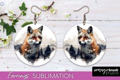 Wild Animals Round Earring Sublimation, Wildlife Earring PNG Product Image 1