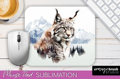 Wild Animals Mouse Pad, Mountain Mousepad Sublimation Product Image 1