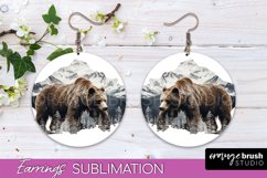 Wild Animals Round Earring Sublimation, Wildlife Earring PNG Product Image 1