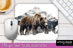 Wild Animals Mouse Pad, Mountain Mousepad Sublimation Product Image 1