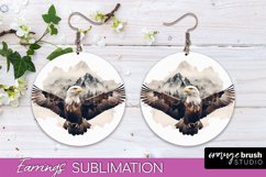 Wild Animals Round Earring Sublimation, Wildlife Earring PNG Product Image 1