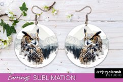Wild Animals Round Earring Sublimation, Wildlife Earring PNG Product Image 1