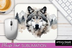 Wild Animals Mouse Pad, Mountain Mousepad Sublimation Product Image 1