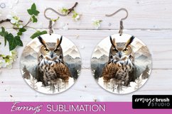 Wild Animals Round Earring Sublimation, Wildlife Earring PNG Product Image 1