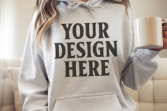 Ash Gildan 18500 Hoodie Sweatshirt Mockup, Unisex Hoodie Product Image 1
