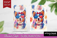 Australian Cattle Dog Phone Case PNG 4th Of July Case PNG Product Image 1