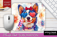 Australian Cattle Dog Mouse Pad Sublimation 4th Of July PNG Product Image 1