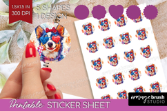 Australian Cattle Dog Round Sticker 4th Of July Printable Product Image 1