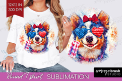 Australian Cattle Dog Round Tshirt Background 4th Of July Product Image 1