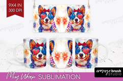 Australian Cattle Dog Mug Wrap 4th Of July Mug PNG Product Image 1