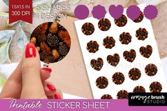 Autumn Forest Round Sticker - Fall Printable Sticker Sheet Product Image 1