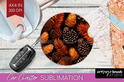 Autumn Forest Car Coaster - Fall Coaster PNG Sublimation Product Image 1