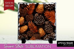 Autumn Forest Slate PNG - Fall Square Slate Sublimation Product Image 1