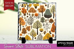 Autumn Forest Slate PNG - Fall Square Slate Sublimation Product Image 1