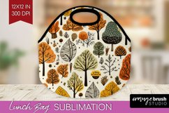 Autumn Forest Lunch Bag - Fall Lunch Bug PNG Sublimation Product Image 1
