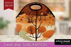 Autumn Forest Lunch Bag - Fall Lunch Bug PNG Sublimation Product Image 1