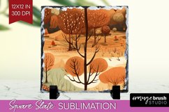 Autumn Forest Slate PNG - Fall Square Slate Sublimation Product Image 1