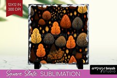 Autumn Forest Slate PNG - Fall Square Slate Sublimation Product Image 1