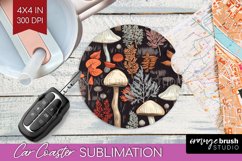 Autumn Forest Car Coaster - Fall Coaster PNG Sublimation Product Image 1