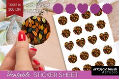 Autumn Forest Round Sticker - Fall Printable Sticker Sheet Product Image 1