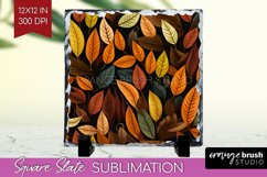Autumn Forest Slate PNG - Fall Square Slate Sublimation Product Image 1