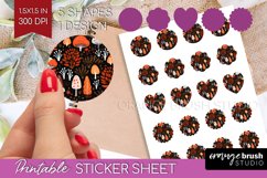 Autumn Forest Round Sticker - Fall Printable Sticker Sheet Product Image 1