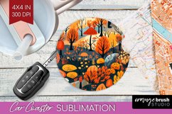 Autumn Forest Car Coaster - Fall Coaster PNG Sublimation Product Image 1