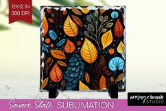 Autumn Forest Slate PNG - Fall Square Slate Sublimation Product Image 1