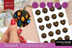 Autumn Forest Round Sticker - Fall Printable Sticker Sheet Product Image 1