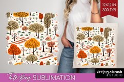 Autumn Forest Tote Bag - Fall Tote Bag PNG Sublimation Product Image 1