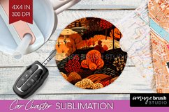 Autumn Forest Car Coaster - Fall Coaster PNG Sublimation Product Image 1