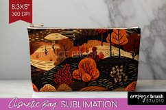 Autumn Forest Cosmetic Bag - Fall Makeup Bag PNG Sublimation Product Image 1