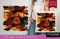 Autumn Forest Tote Bag - Fall Tote Bag PNG Sublimation Product Image 1