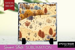 Autumn Forest Slate PNG - Fall Square Slate Sublimation Product Image 1