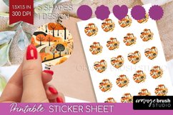 Autumn Forest Round Sticker - Fall Printable Sticker Sheet Product Image 1