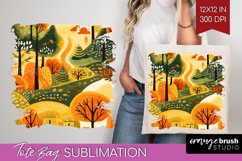 Autumn Forest Tote Bag - Fall Tote Bag PNG Sublimation Product Image 1