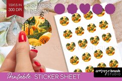 Autumn Forest Round Sticker - Fall Printable Sticker Sheet Product Image 1