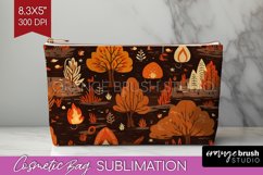 Autumn Forest Cosmetic Bag - Fall Makeup Bag PNG Sublimation Product Image 1