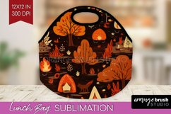 Autumn Forest Lunch Bag - Fall Lunch Bug PNG Sublimation Product Image 1