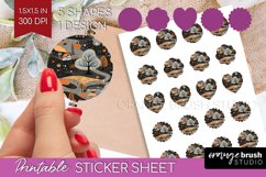 Autumn Forest Round Sticker - Fall Printable Sticker Sheet Product Image 1