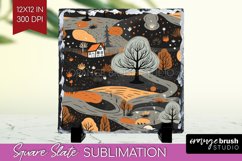 Autumn Forest Slate PNG - Fall Square Slate Sublimation Product Image 1