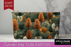 Autumn Forest Cosmetic Bag - Fall Makeup Bag PNG Sublimation Product Image 1