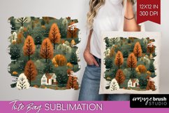 Autumn Forest Tote Bag - Fall Tote Bag PNG Sublimation Product Image 1