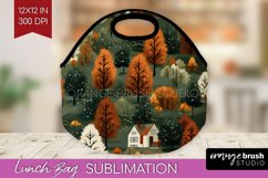 Autumn Forest Lunch Bag - Fall Lunch Bug PNG Sublimation Product Image 1