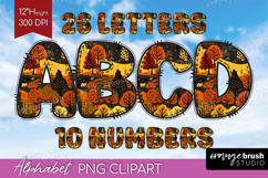 Autumn Doodle Aphabet Clipart - Cozy Fall Letters PNG Product Image 1